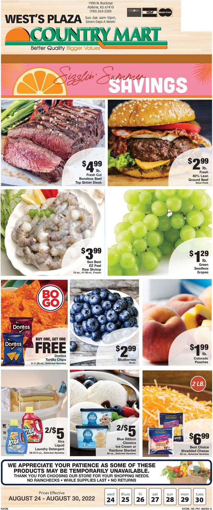 Country Mart Weekly Ad Aug 24 Aug 30, 2022