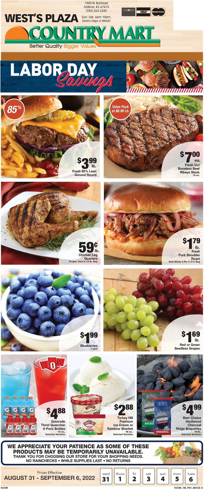 Country Mart Weekly Ad Aug 31 Sep 06, 2022