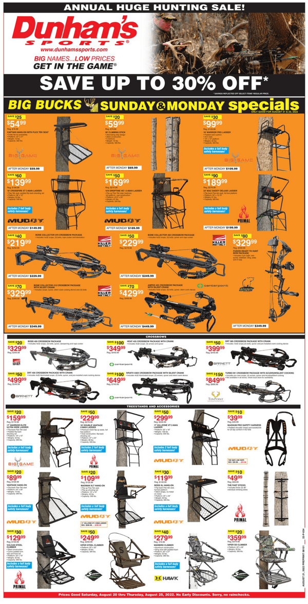 Dunham's Sports Weekly Ad Aug 20 – Aug 25, 2022