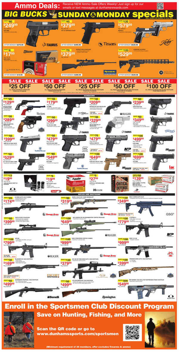 Dunham's Sports Weekly Ad Aug 20 Aug 25, 2022