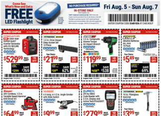 Harbor Freight Coupon Ad Aug 05 – Aug 07, 2022