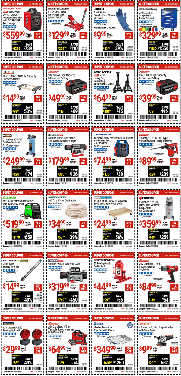 Harbor Freight Coupon Ad Aug 22 Sep 04, 2022
