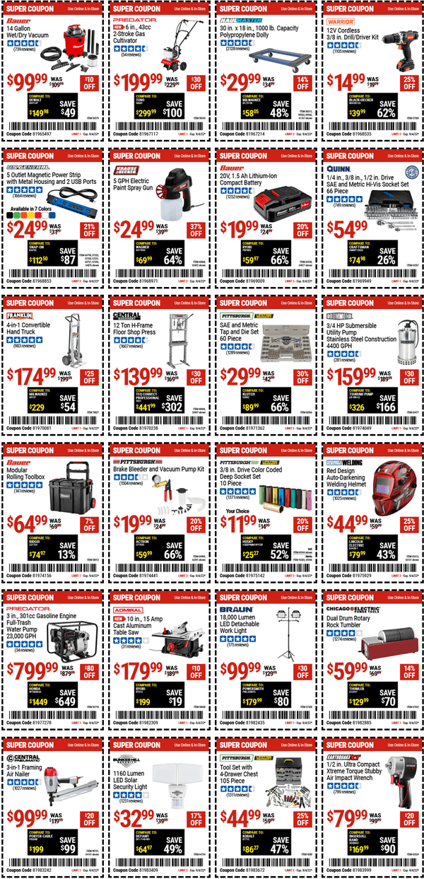 Harbor Freight Coupon Ad Aug 22 Sep 04, 2022
