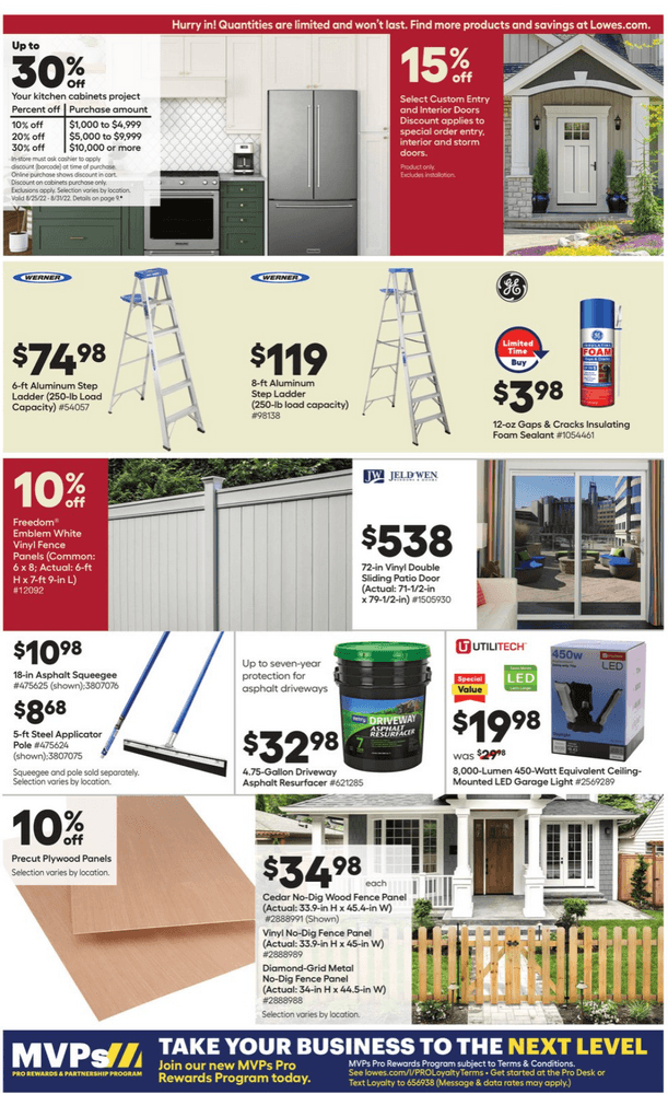 Lowe's Labor Day Saving Aug 25 Aug 31, 2022