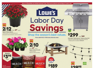 Lowe’s Labor Day Saving Sep 01 – Sep 07, 2022