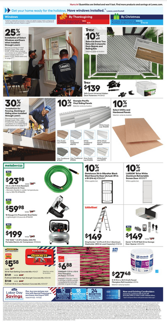 Lowe's Labor Day Saving Sep 01 Sep 07, 2022