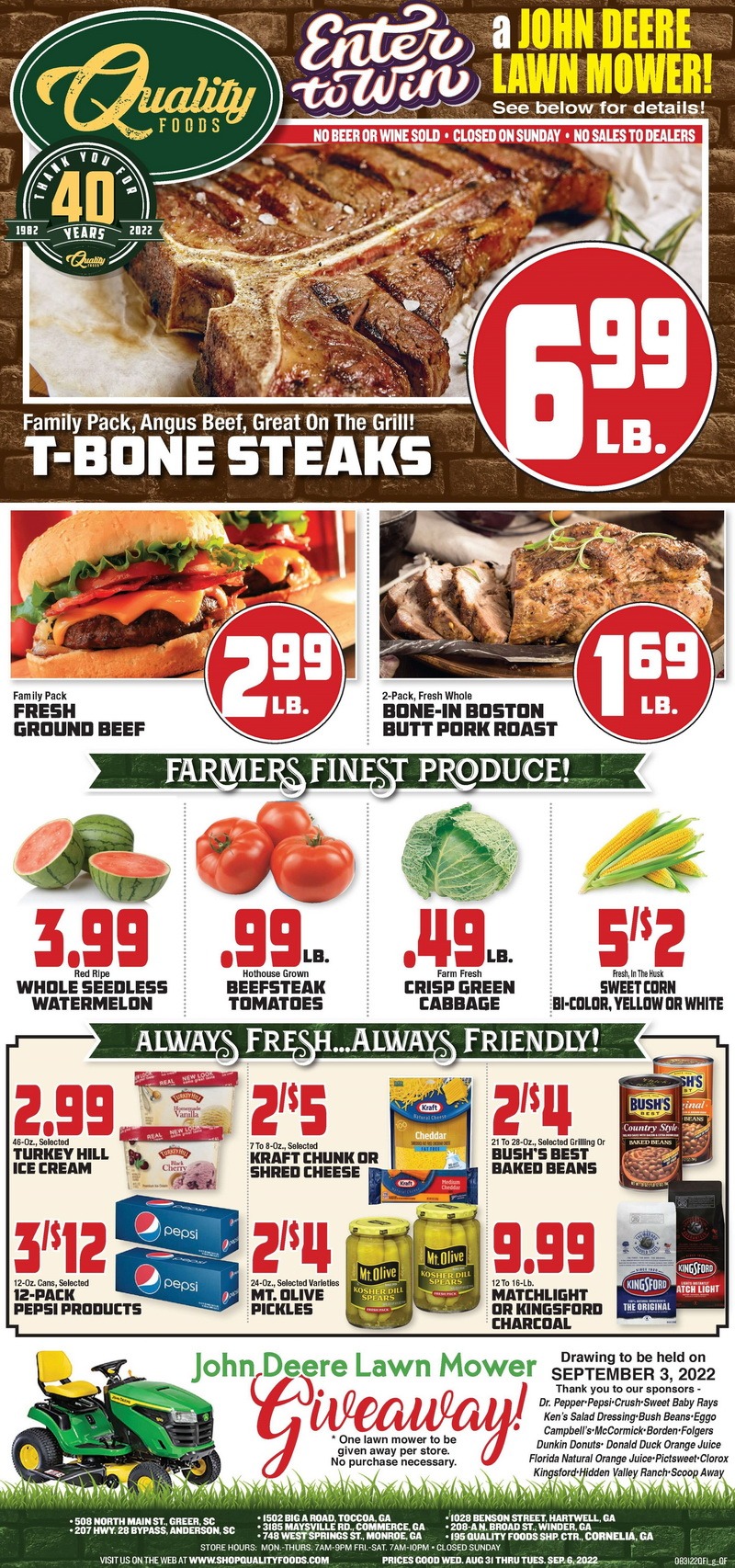 Quality Foods Weekly Ad Aug 31 Sep 06, 2022