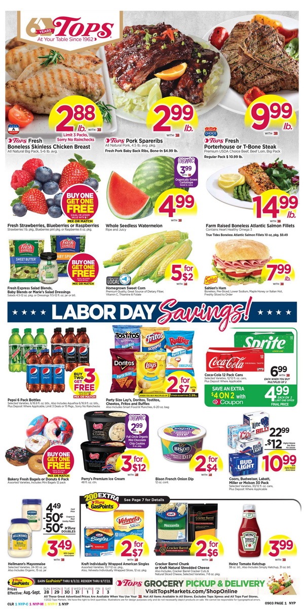 Tops Weekly Ad Aug 28 Sep 03, 2022