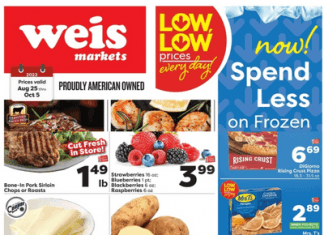 Weis Markets Monthly Sale Aug 25 – Oct 05, 2022