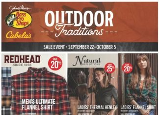 Bass Pro Shops Outdoor Traditions Apparel Sale Sep 22 – Oct 05, 2022