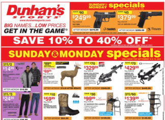 Dunham’s Sports Weekly Ad Sep 17 – Sep 22, 2022