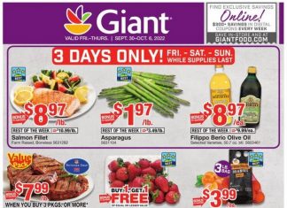 Giant Food Weekly Ad Sep 30 – Oct 06, 2022