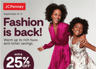 JCPenney Fashion Sale Sep 08 – Sep 11, 2022