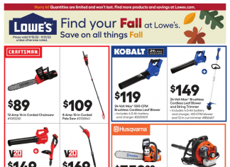 Lowe’s Weekly Ad Sep 15 – Sep 21, 2022