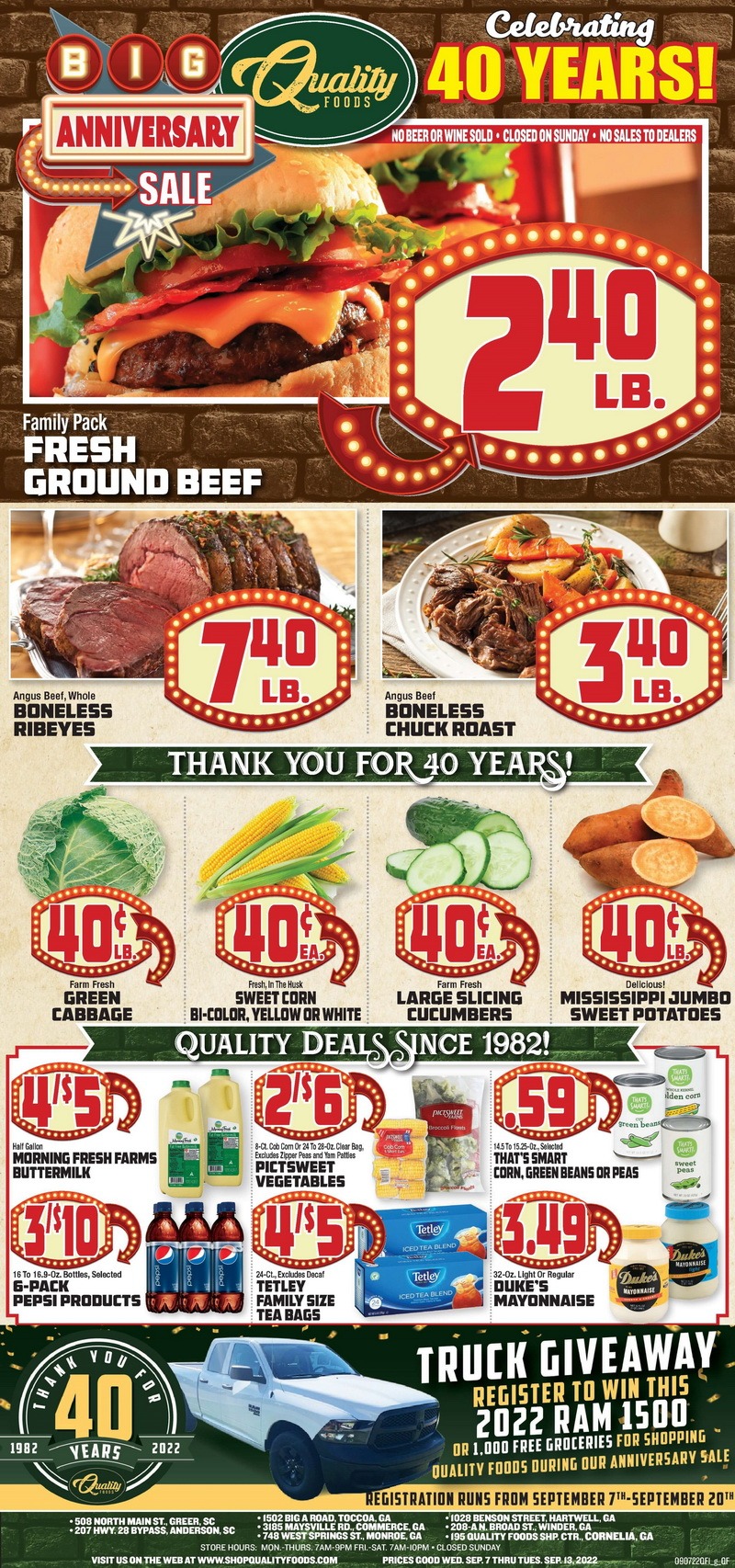 Quality Foods Weekly Ad Sep 07 Sep 13, 2022