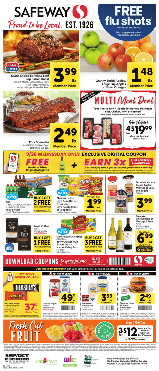 Safeway Weekly Ad Sep 28 Oct 04, 2022