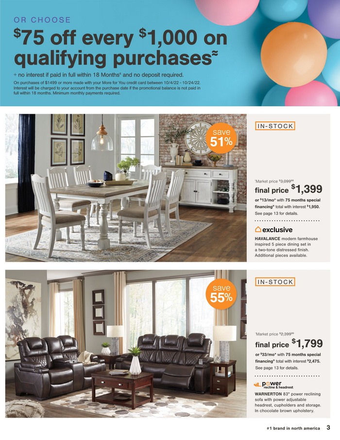 Ashley Furniture HomeStore 75th Anniversary Sale Oct 05 Oct 24, 2022