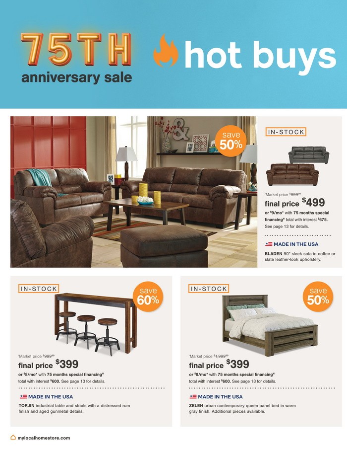 Ashley Furniture HomeStore 75th Anniversary Sale Oct 05 Oct 24, 2022