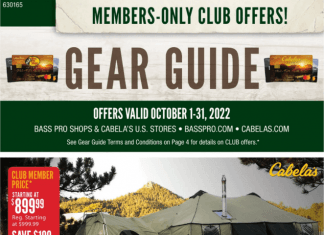 Cabela’s Monthly Gear Guide Ad Oct 01 – Oct 31, 2022