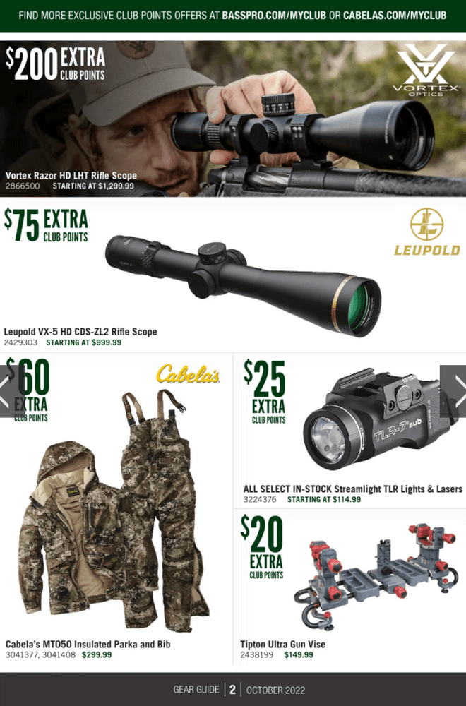 Cabela's Monthly Gear Guide Ad Oct 01 Oct 31, 2022
