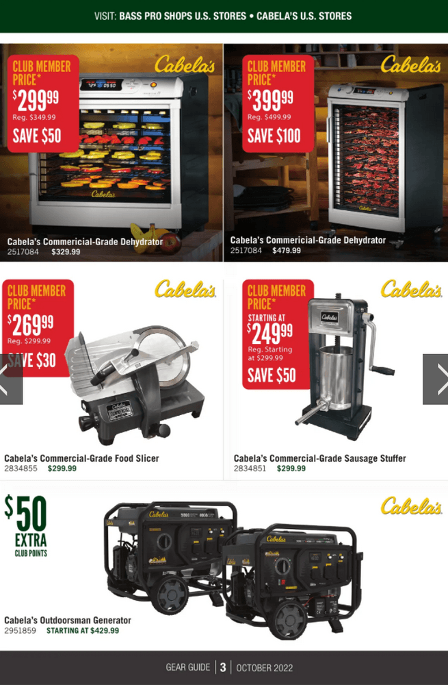Cabela's Monthly Gear Guide Ad Oct 01 Oct 31, 2022