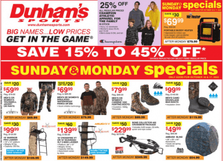 Dunham’s Sports Weekly Ad Oct 15 – Oct 20, 2022