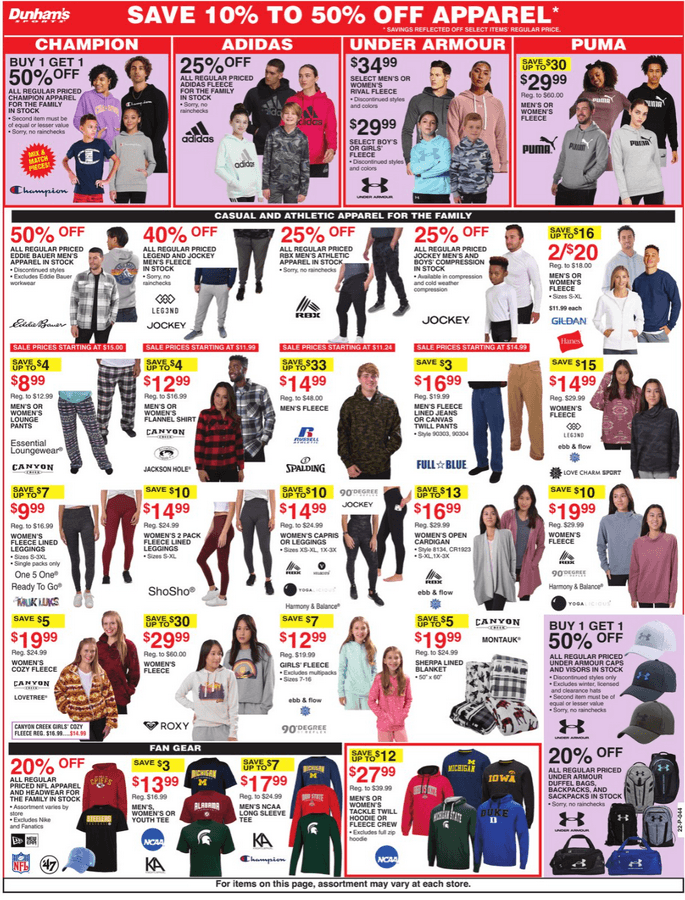 Dunham's Sports Weekly Ad Oct 22 Oct 27, 2022