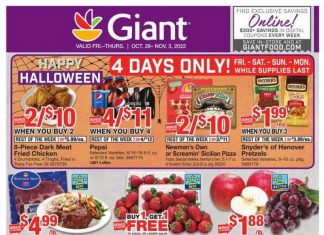 Giant Food Weekly Ad Oct 28 – Nov 03, 2022 (Halloween Promotion Included)