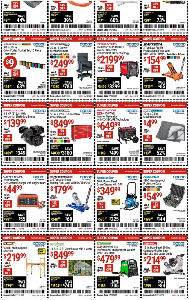 Harbor Freight Coupon Ad Oct 17 Oct 30, 2022