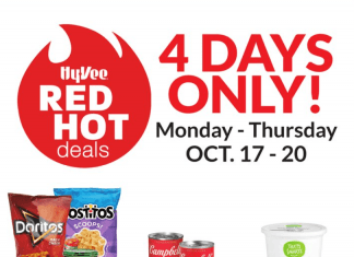Hy-Vee Red Hot Deals 4-Day Sale Oct 17 – Oct 21, 2022