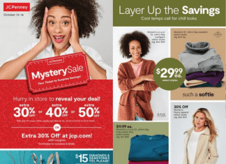 JCPenney Mystery Sale Oct 13 – Oct 16, 2022