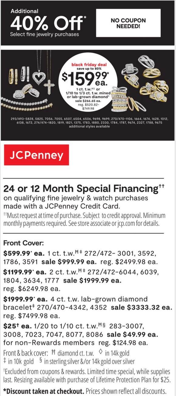 JCPenney Black Friday Jewelry Sale Oct 27 Nov 10, 2022