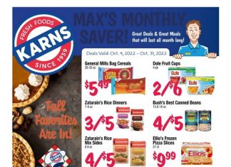 Karns Quality Foods Monthly Ad Oct 04 – Oct 31, 2022