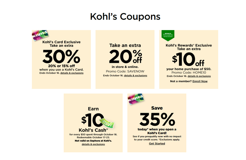 Kohl's Coupon Sale Until Oct 16, 2022