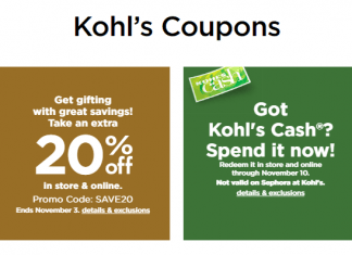 Kohl’s Coupon Sale Until Nov 10, 2022
