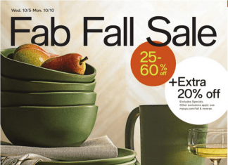 Macy’s Fall Sale Oct 05 – Oct 10, 2022