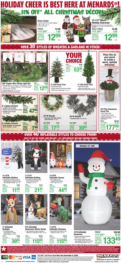 Menards Christmas Sale Ad Oct 27 Nov 06, 2022