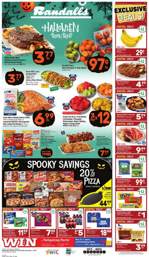 Randalls Weekly Ad Oct 26 Nov 01, 2022 (Halloween Promotion Included)