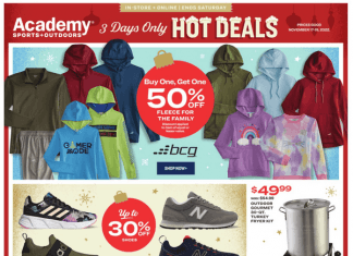 Academy Sports + Outdoors Three-Day Ad Nov 17 – Nov 19, 2022