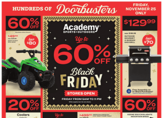 Academy Sports + Outdoors Black Friday One Day Only Ad Nov 25 – Nov 25, 2022
