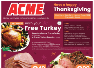 ACME Weekly Flyer Nov 18 – Nov 24, 2022 (Thanksgiving Promotion Included)