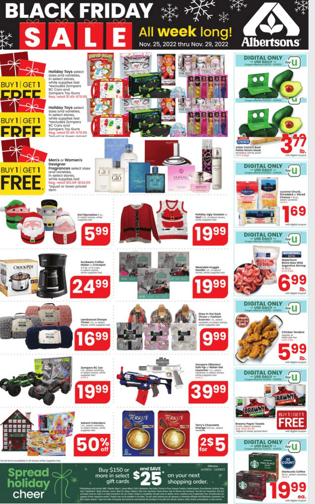 Albertsons Weekly Flyer Nov 25 Nov 29, 2022 (Black Friday Promotion