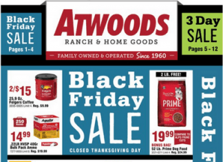 Atwoods Black Friday Ad Nov 25 – Nov 27, 2022