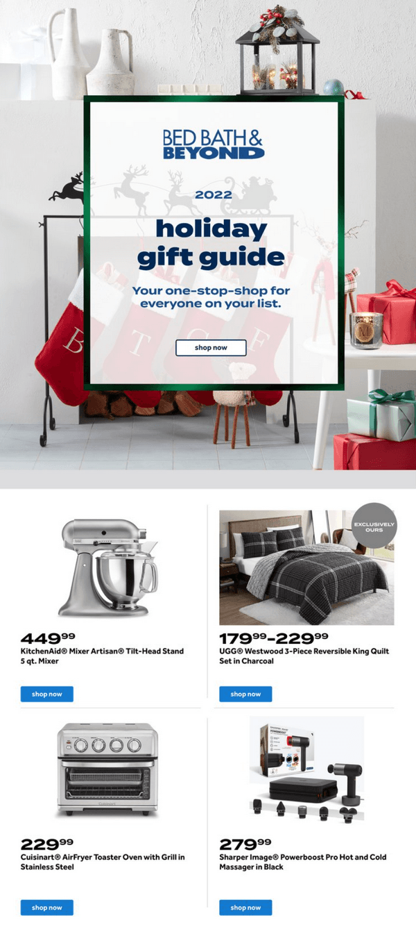 Bed Bath & Beyond Holiday Gift Guide Nov 01 Dec 25, 2022
