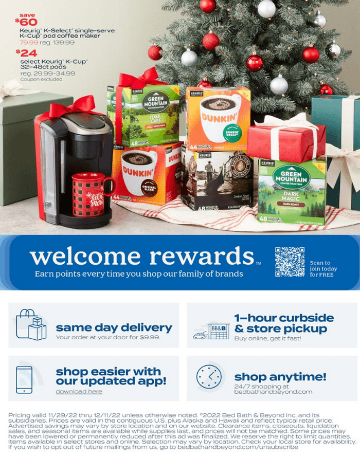 Bed Bath & Beyond Holiday Ad Nov 29 Dec 11, 2022