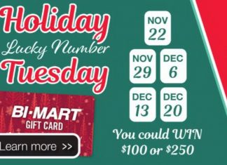 Bi Mart Holiday Lucky Number Tuesday Ad