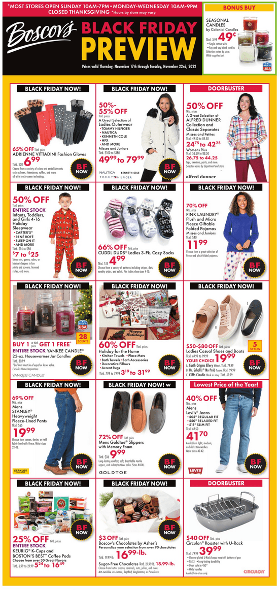 Boscov's Black Friday Ad Nov 17 Nov 22, 2022