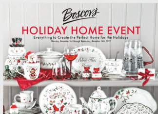 Boscov’s Holiday Home Event Nov 03 – Nov 16, 2022
