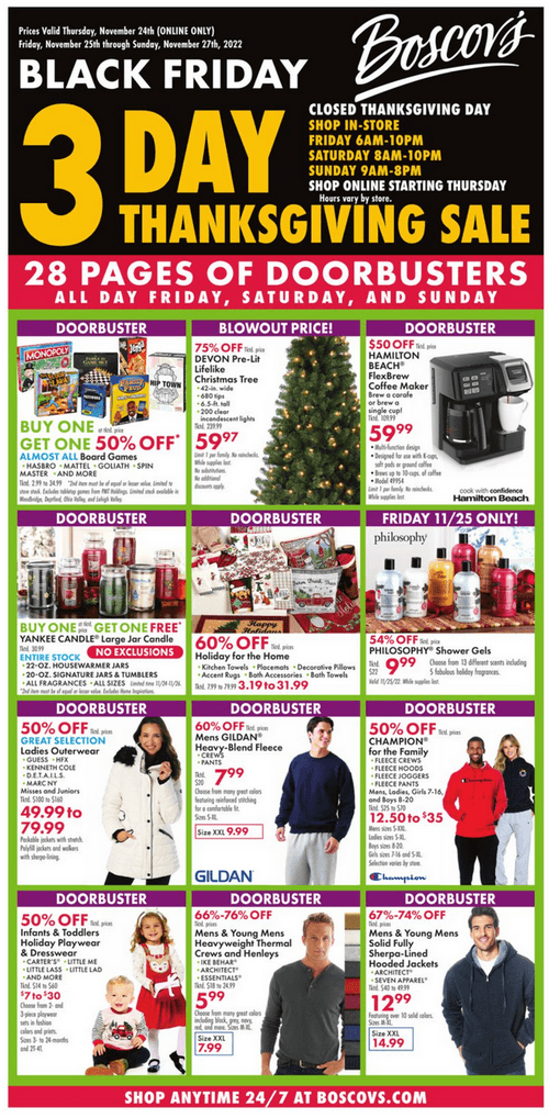 Boscov's Weekly Ad Nov 24 Nov 27, 2022 (Black Friday + Thanksgiving