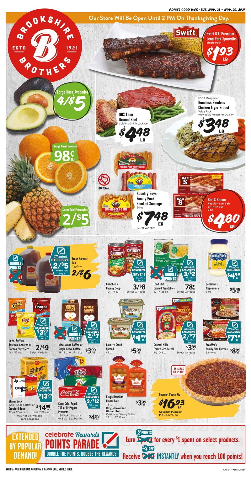 Brookshire Brothers Weekly Ad Nov 23 Nov 29, 2022